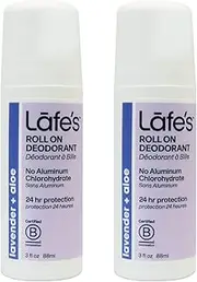 Lafe's Soothe Roll On Deodorant (Pack of 2) With Aloe Vera, Witch Hazel, and Mineral Salts, 2.5 oz Each