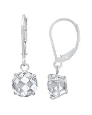 MaxColor Silver 4.00 ct. tw. White Topaz Dangle Earrings