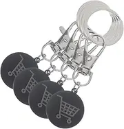 [MINAOLULUS] 4Pcs Trolley Token Keychain Portable Shopping Cart Remover Keyring for Grocery Carts Lightweight Key Holder with Unique Design Finish
