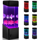 Fish Lava Lamp USB/Battery Operated LED Fish Night Light Auto Color-·