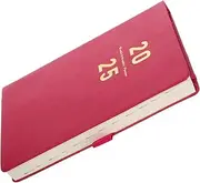 KALLORY Red PU Planner Weekly Monthly School Planner with Easy Navigation Compact Management Notebook Binding Stylish Design for Teachers and Students