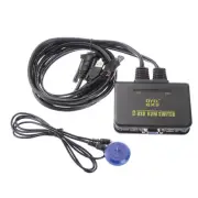 2-Port USB KVM VGA Switcher Switch Box for Computer Video Monitor Mouse Keyboard