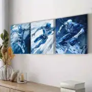 3pcs Ice Shelf Snow Dark Hero Real Perfect Wall Art Canvas Framed 50x70cm