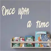 Wooden Wall Art Sign, Once Upon a Time Nursery Decor for family Bookshelf, Reading Nook, Daycare, Classroom for Reading Corner Kids Room Family Bookshelf Home Décor Birthday Present DIY Decoration