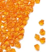 PMLAND Clear Fake Ice Rocks – 180 Pcs Large Orange Acrylic Gems Crushed Plastic Diamonds Vase Filler for Centerpieces, Holidays, Parties, Aquarium & Table Scatter