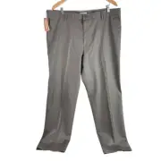NEW Dockers Signature Khaki Classic Fit Pants Mens 40 Brown Flat Front Cotton