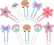[ROMISBABA] 10pcs Kawaii Paper Clips Bookmarks Small Hippy Bookmarks for Office Creative Modeling Paper Clips Random Style