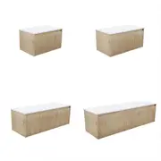 750-1500*460*420mm FIE Alina White Scandi Oak Cabinet Only and Ceramic / Stone Top Available Wall Hung Vanity