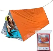 Krujecnt Survival Tent,2-Person Outdoor Camping Tent | Lightweight Windproof Waterproof Tarp Sleeping Bag Thermal Sack Blanket for Outdoor Activities