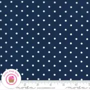 Moda CRYSTAL LANE 2987 18 Navy Blue Polka Dots BUNNY HILL Quilt Fabric Winter