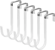 6 Pack over the Door Hooks, Door Hangers Hooks with Soft Rubber Prevent Scratche