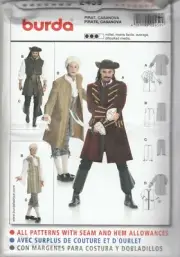 Burda Sewing Pattern 2459 Men's Pirate Casanova Coat Pants Costume Sz 36-48
