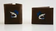 ZEP-PRO Genuine Leather Embroidered SAILFISH Wallet Billfold Bi-fold or Tri-fold