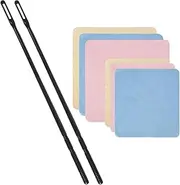 CONLI Flute Cleaning Kit 2 Flute Cleaning Rods with 6 Pack Flute Cleaning Cloth Musical Instruments Polishing and Cleaning Accessories - Pink, Yellow, Blue