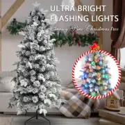 Christmas Snow Flocked Pine Tree 150CM 180CM 5ft 6ft Ultra Bright LED Lights