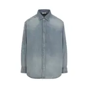 [Fear Of God] Fear Of God-Medium Indigo Blue Cotton Button Up Shirt-Uomo L STAND