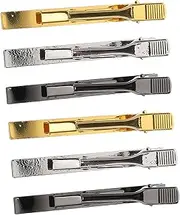 [LIFKOME] Metal Tie Clip for Men Women Black Thin Tie Retro Sweater Clips Tack Pins