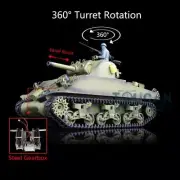 1:16 Henglong TK7.0 Sherman 3898 BB Infrared RC Tank 360° Turret Steel Gearbox