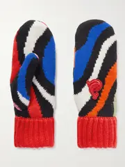 [PUCCI] PUCCI - Appliquéd Wool-jacquard Mittens - Red - x small x small Red