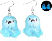 [Harry and Henry] Glow in the Dark Ghost Earrings for Women Halloween Ghost Earrings Cute 3D Ghosts Earring Dangle Halloween Costumes Woman 2025