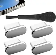 Type C Dust Plug - Anti Dust Port Protector Set of 4 - USB Port Dust-Proof Protector with Brush for Mobile Phone Tablet Outdoor Road Trip Home Camping Hiking