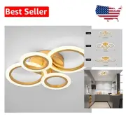 Sleek Modern LED Ceiling Light - 4 Rings Flush Mount for Home Décor, 2900 Lumen