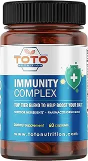 Immunity Complex - Immune Support Booster Supplement with Vitamin C, Vitamin D, Zinc, Elderberry, Echinacea, Curcumin, Ginger, B Vitamins, Quercetin - 9 in 1 Defense, Vegan, Gluten Free, Made in USA