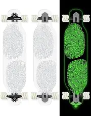 Shark Wheel Clear Fingerprint Longboard - 38" Deck with 72mm Wheels and ABEC 7 Bearings