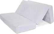 LA Baby Multi-Use Waterproof Folding Portable Crib Mattress/Play Mat with Travel Carry Case, 2" - Easy to Clean, Hypo-Allergenic, Anti-Microbial & Non-Toxic Cover, 2"