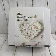Anne Weil Flax and Twine Giant Hand Crochet Heart Kit Alpaca Yarn Gray