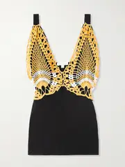 [Diotima] Diotima - Pavona Drill And Crocheted Cotton Top - Black - 2 2 Black
