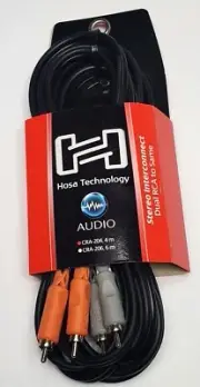 Hosa CRA-204 Dual RCA to Dual RCA Stereo Speaker Interconnect Cable 4M 13.1 FT