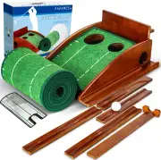 Golf Putting Mat for Indoor, Putting Green Training Equipment with Ball Return,