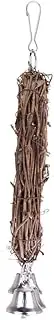 FONDOTIN Parrots Rattan Swing with Bells Bird Climbing Vine for Play Easy to Hang Cage for Parrot Adventure Wall Decoration Random Bell Colors Random Color