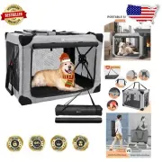 Collapsible 37 Inch Portable Dog Crate - Quick Setup, Indoor & Outdoor Use