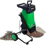 2400W Electric Garden Shredder Wood Chipper, Max.40mm Cutting Capacity, 50L Collection Bag, Leaf Mulcher for Lawn and Garden Use, Chippers+30M Power line