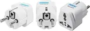 LZLRUN 3Pcs US/AU/UK to European and South Korea Power Adapters, Universal International Adapter to EU, KR