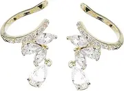 [ROMISBABA] Fashionable Zircon Ear Cuff Jewelry Clip-on Earring Add Beauty to Your Look for Parties Special Occasions