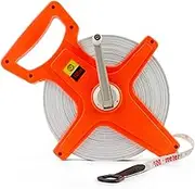 QWORK Open Reel Tape Measure, Fibreglass Surveyors Tape, 100M /330 FT