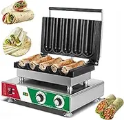 Electric Chicken Roll Machine, Multifunctional Breakfast Maker with Timer & Temp Control, Non-Stick Egg Roll & Waffle Cone Maker for Food Trucks, Snack Bars, Street Stalls (3000W, 220V)
