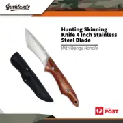 Bushlands Hunting Fixed Blade Knife 4 Inch Stainless Steel Blade With Wenge Han
