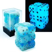 Bescon Two Tone Glowing Dice D6 16mm 12pcs Set of ICY Rocks, 16mm Six Sided D...