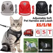 Kitten Dog Cat Harness and Leash for Walking Adjustable Soft Pet Vest Collar