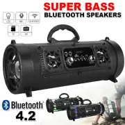 Portable Wireless Bluetooth Speakers Stereo Bass Outdoor Subwoofer USB/TF/ Radio