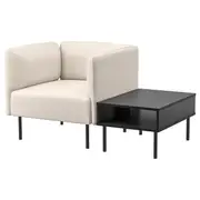 LILLEHEM armchair with side table, Vissle beige/metal