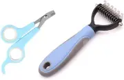 Dog and cat shedding comb, pet grooming rake and brush for small, medium