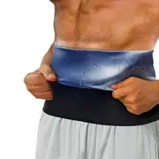 Men Waist Shaper Sweat Belt Slimming Sauna Belt Blue Coating