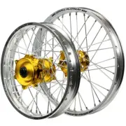 SM Pro Platinum Suzuki DR650SE 06-21 21"/18" Silver/Gold Wheel Set