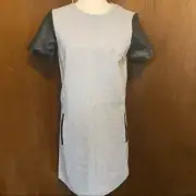 Club Monaco Cecilia Leather Trim Shift Dress NWT Womens 0 Academia Career Edgy