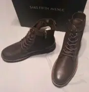 Saks Fifth Avenue Kramer Brown Combat Boot Size 10.5 NIB SW Offers Accepted